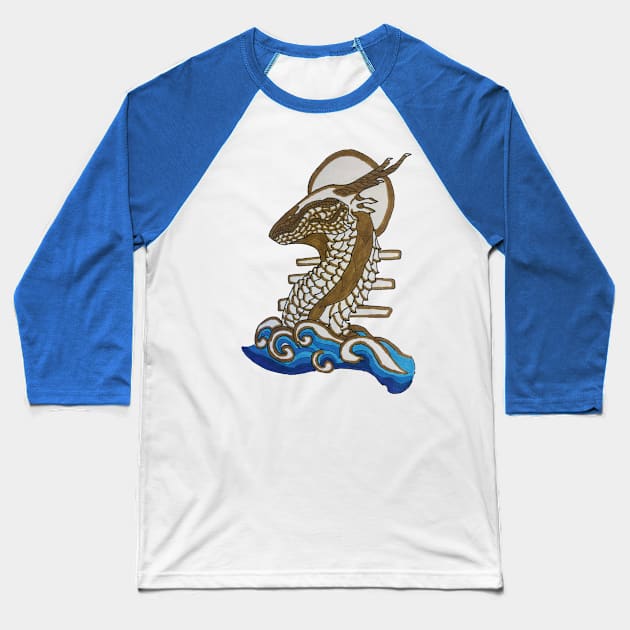 Wave rider Baseball T-Shirt by Innominatam Designs